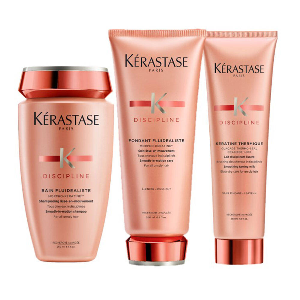 Discipline 3 Step Smoothing Anti Frizz Routine Haircare Bundle Our first haircare range for frizzy and unruly curly hair.