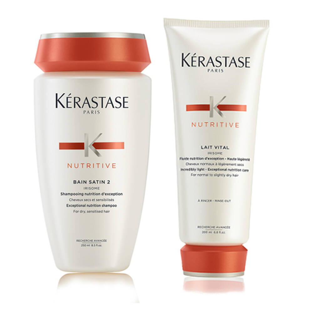 Kerastase Nutritive Duo Haircare Bundle For Thick Hair Designed for dry hair, this nourishing shampoo provides key ingredients to soften the feel of hair. kerastase nutritive duo haircare bundle
