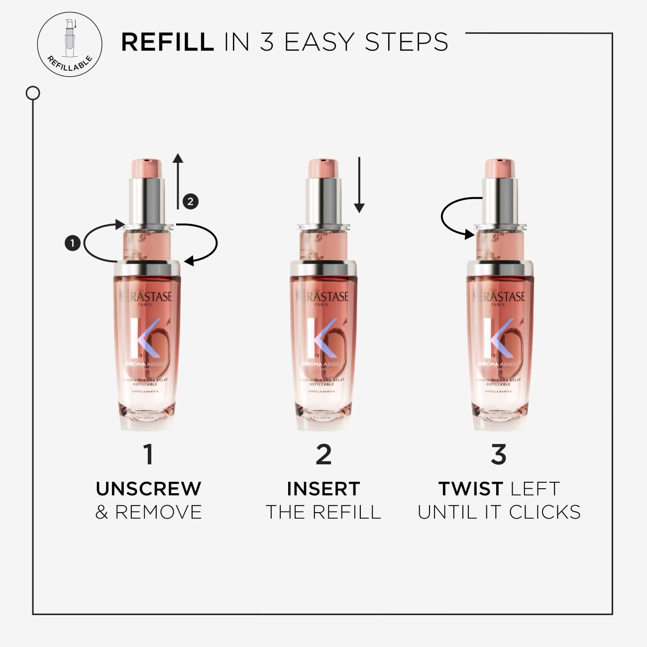 L'HUILE CHROMA ECLAT REFILLABLE HAIR OIL