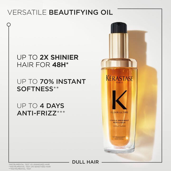 ELIXIR ULTIME L’HUILE ORIGINALE REFILLABLE HAIR OIL FOR ALL HAIR TYPES