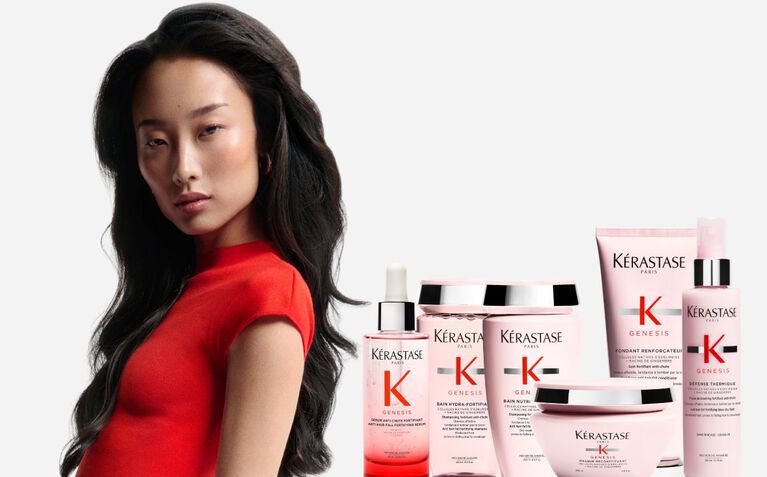 Kerastase Genesis model with anti-hair fall products