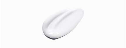 A smooth, white cream or lotion blob on a light background, showcasing its silky texture.