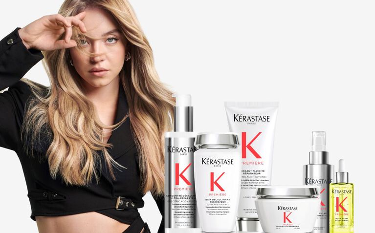 Kerastase Symbiose model with cellular anti-dandruff products