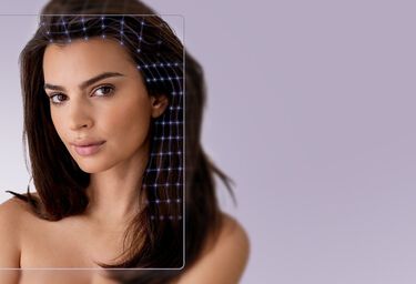 image of woman on purple background