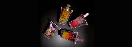 Image with a black background with four best sellers from Kerastase each in a little cart.