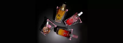 Image with a black background with four best sellers from Kerastase each in a little cart.