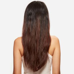 Close-up of hair with split ends showing dry, damaged strands, illustrating the importance of hair care and treatment for preventing hair breakage
