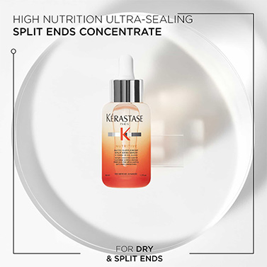Kerastase’s Professional Hairdresser representative, Hovig – presenting the new Nutritive split-ends serum.