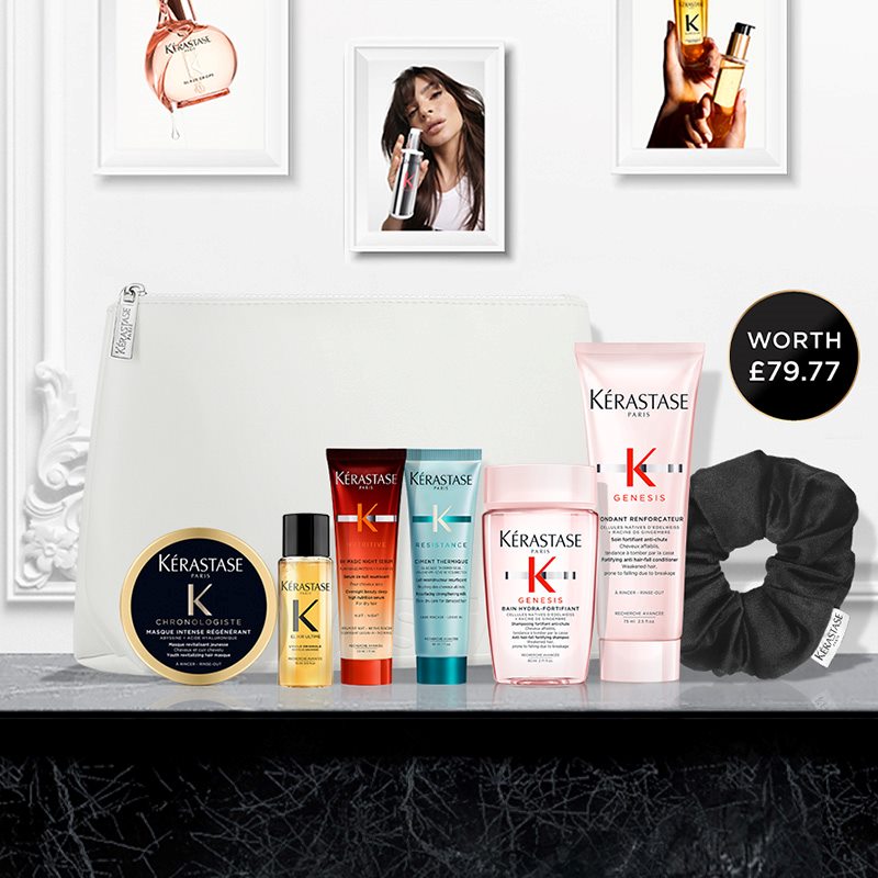 Premiere and Elixir normal sized products, plus an Elixir free gift, on a grey background